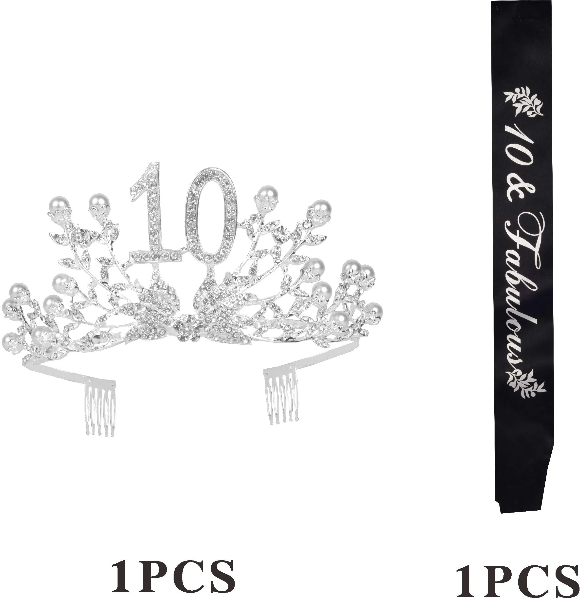 10th Birthday, 10th Birthday Gifts for Girls, 10th Birthday Tiara and Sash, 10 Fabulous