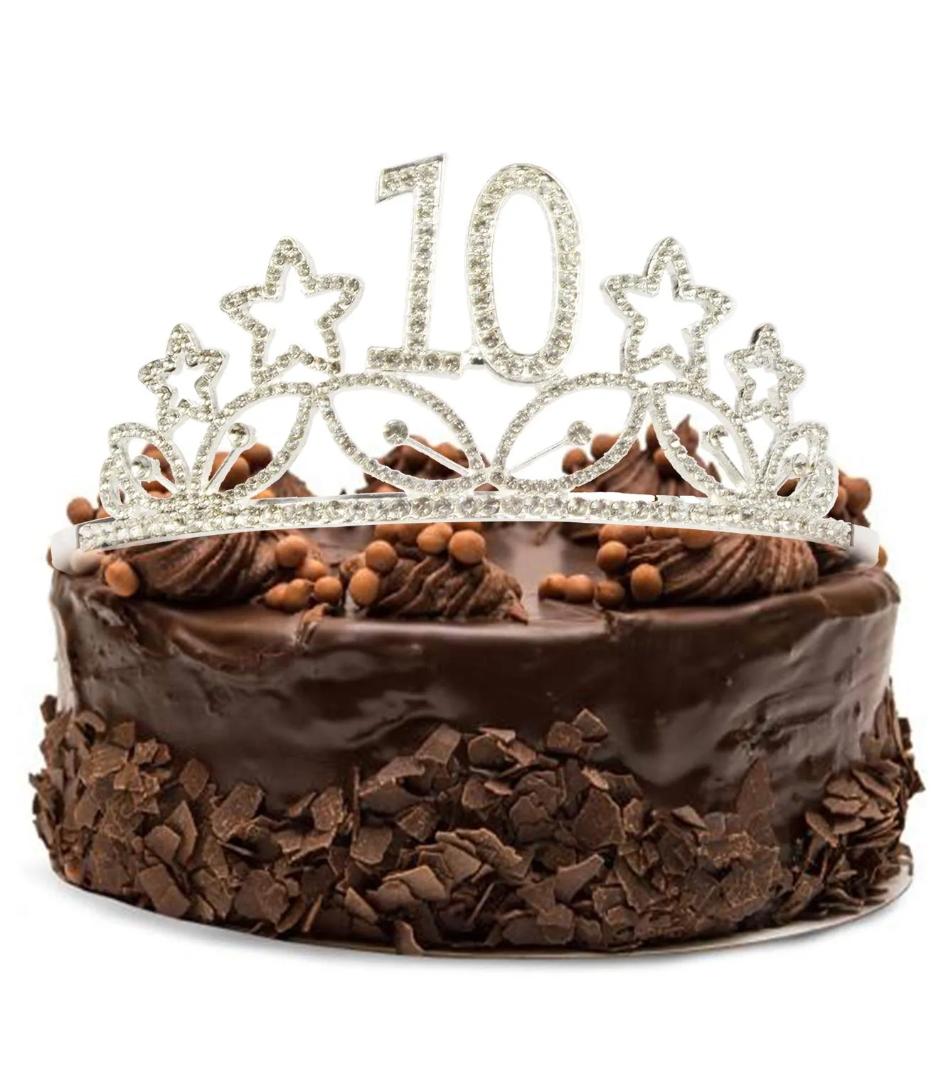 10th Birthday Gifts for Girl, Birthday Tiara and Sash Silver, HAPPY 10th Birthday Party