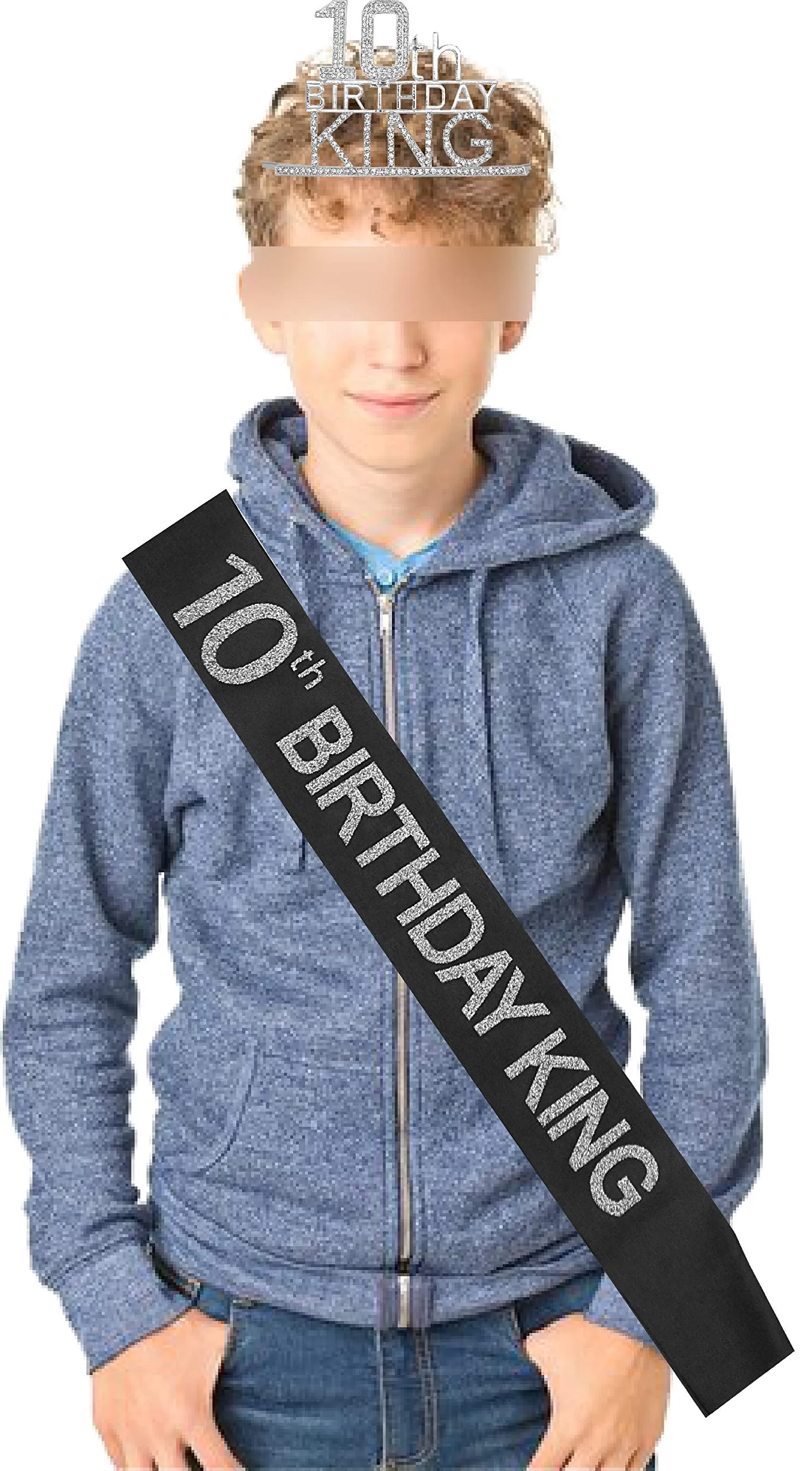 10th Birthday King Crown, 10th Birthday Gifts for Boy, 10th Birthday King Sash, 10th