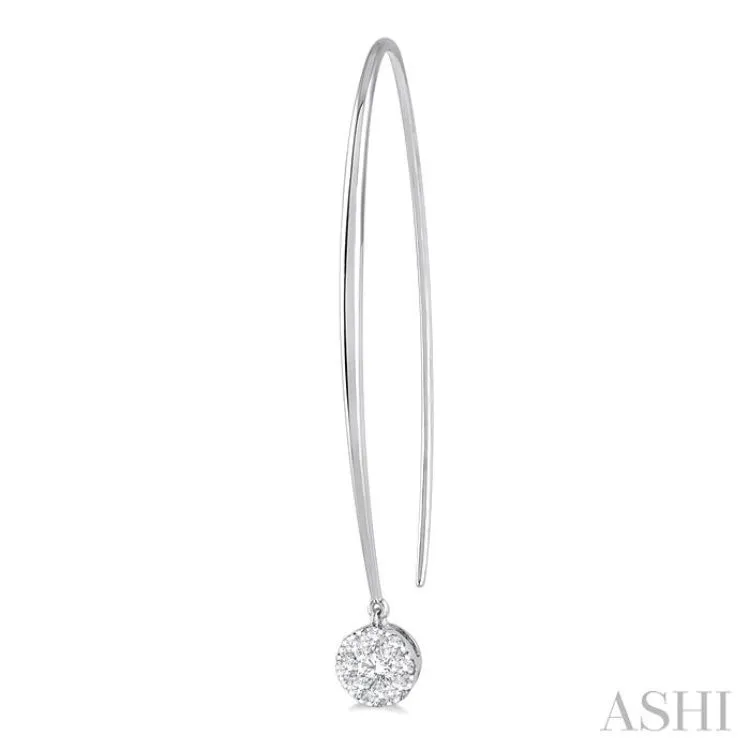 1/2 ctw Round Dangler Lovebright Diamond Earring in 14K White Gold