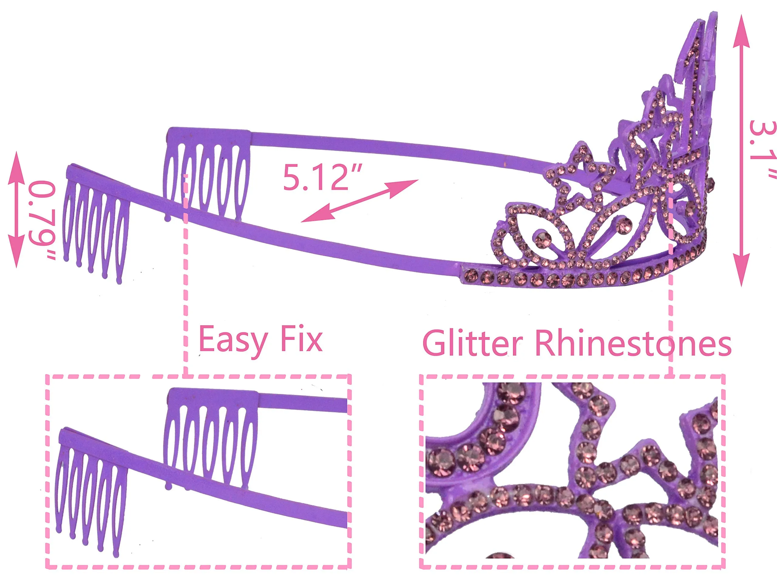 13th Birthday, 13 Birthday Tiara Purple, 13th Birthday Decorations for Girls, 13 Tiara