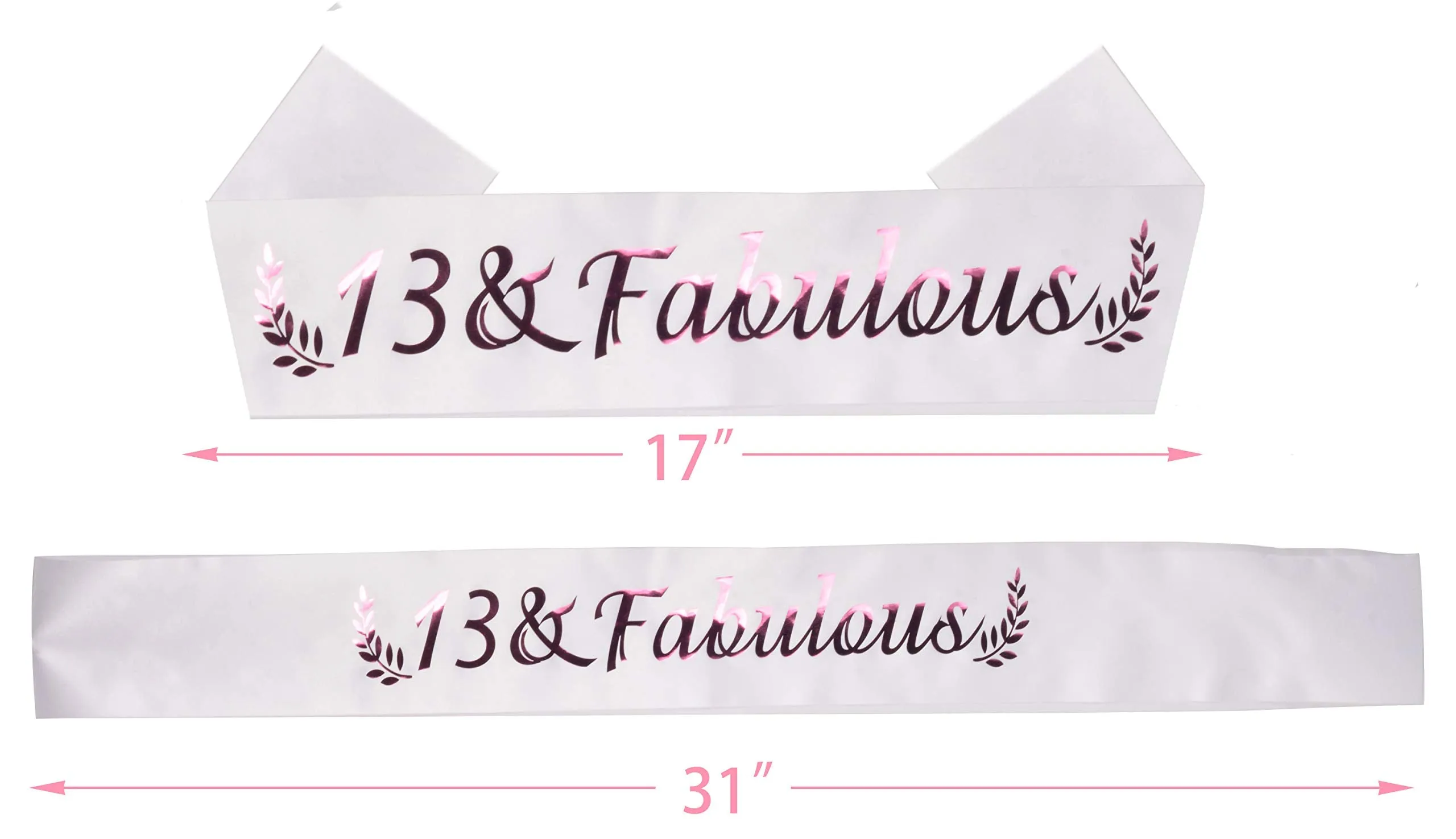 13th Birthday Party Tiara and Sash Set,Girl 13th Birthday Party Supplies,13th Birthday