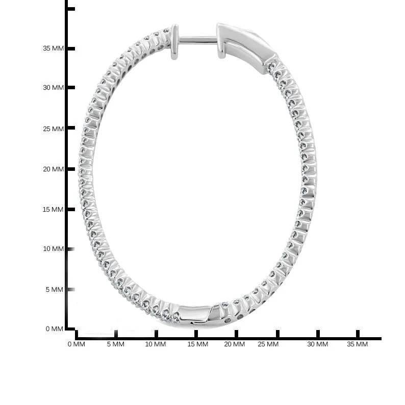 14K  30/40M INSIDE OUT OVAL DIAMOND HOOP (118HP117343W14)