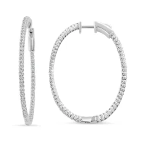 14K  30/40M INSIDE OUT OVAL DIAMOND HOOP (118HP117343W14)