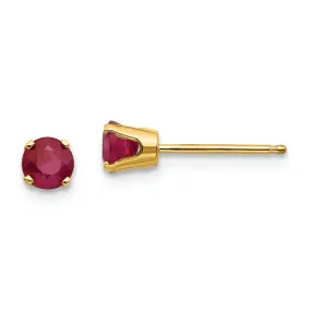 14k 4mm July/Ruby Post Earrings