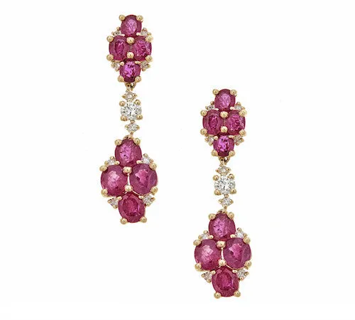 14K GOLD RUBY EARRING SKU# 80041