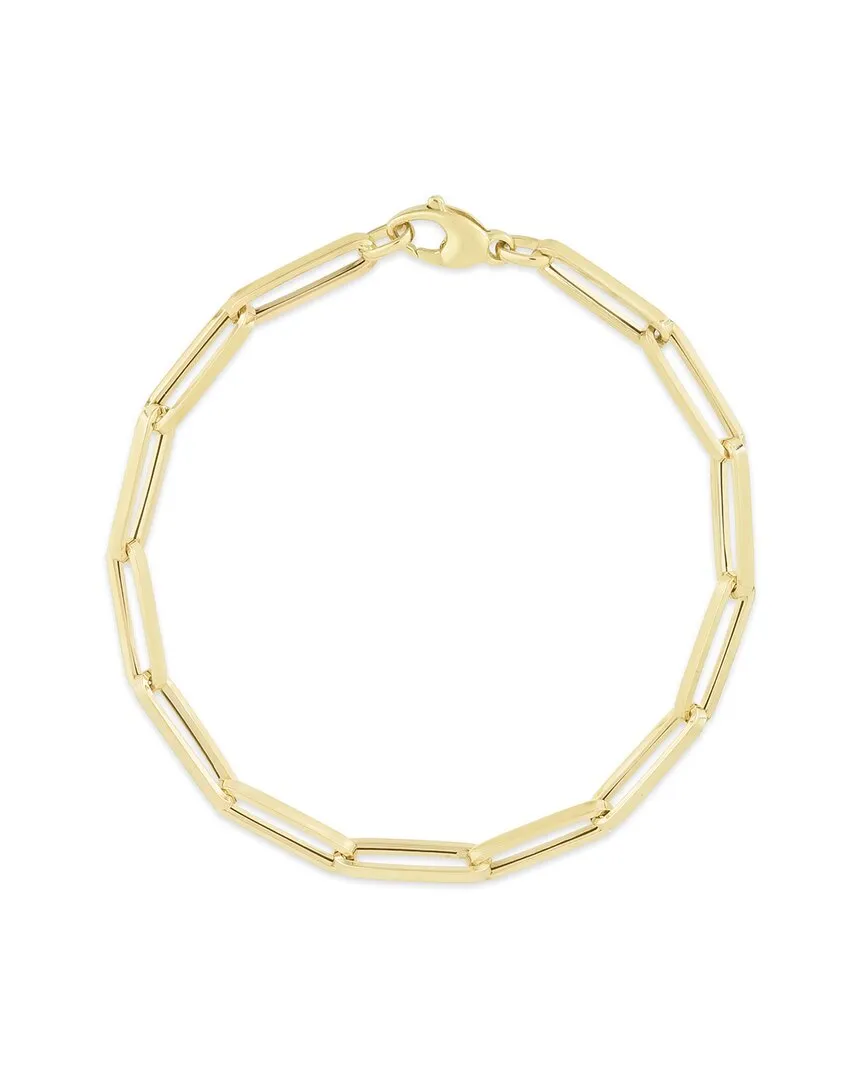 14K Italian Gold Paperclip Chain Bracelet