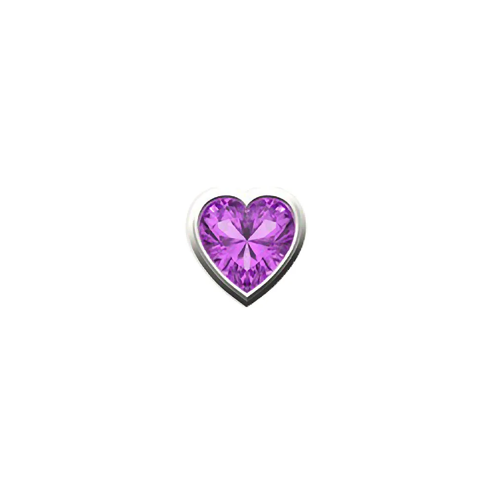 14k Skinny Pink Heart Charm (white)