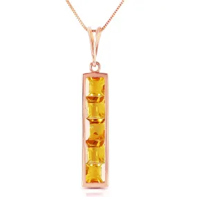 14K Solid Rose Gold Citrine Necklace Royal