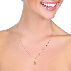 14K Solid Rose Gold Natural Diamond & Citrine Necklace Gemstone