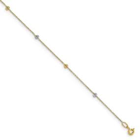 14k Two Tone Gold Polished D.C Anklet