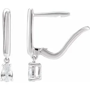 14K White Gold 1/2 CTW Lab-Grown Diamond Lever Back Earrings