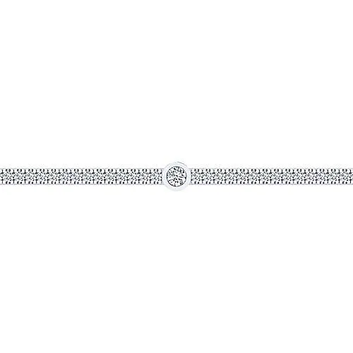 14K White Gold Diamond Tennis Bracelet with Bezel Set Diamonds