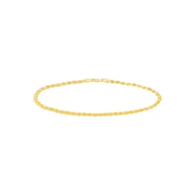 14K Yellow Gold Braided Foxtail Chain Anklet