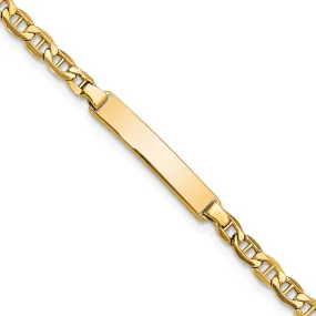 14K Yellow Gold Childrens Anchor ID Bracelet