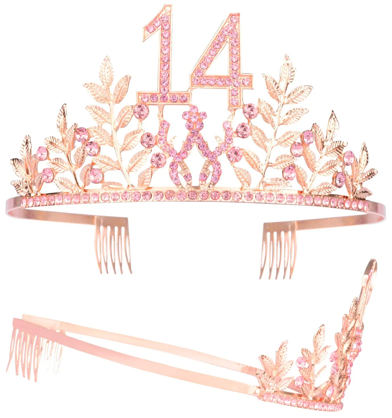 14th Birthday Gifts for Girls, 14th Birthday Tiara and Sash, 14 Fabulous Sash and Crystal