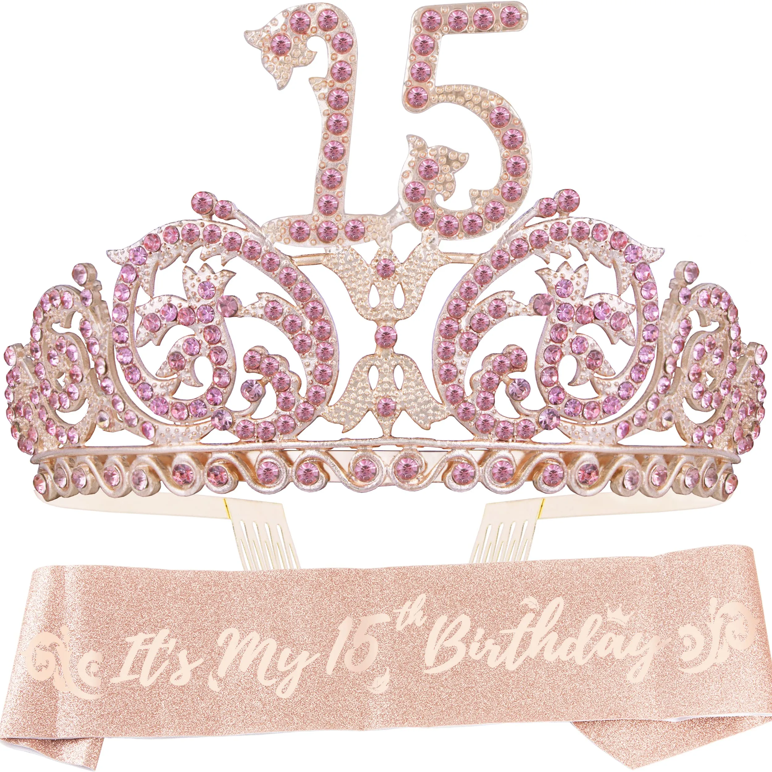 15th Birthday, 15th Birthday Gifts for Girls, 15th Birthday Tiara and Sash, 15th Birthday