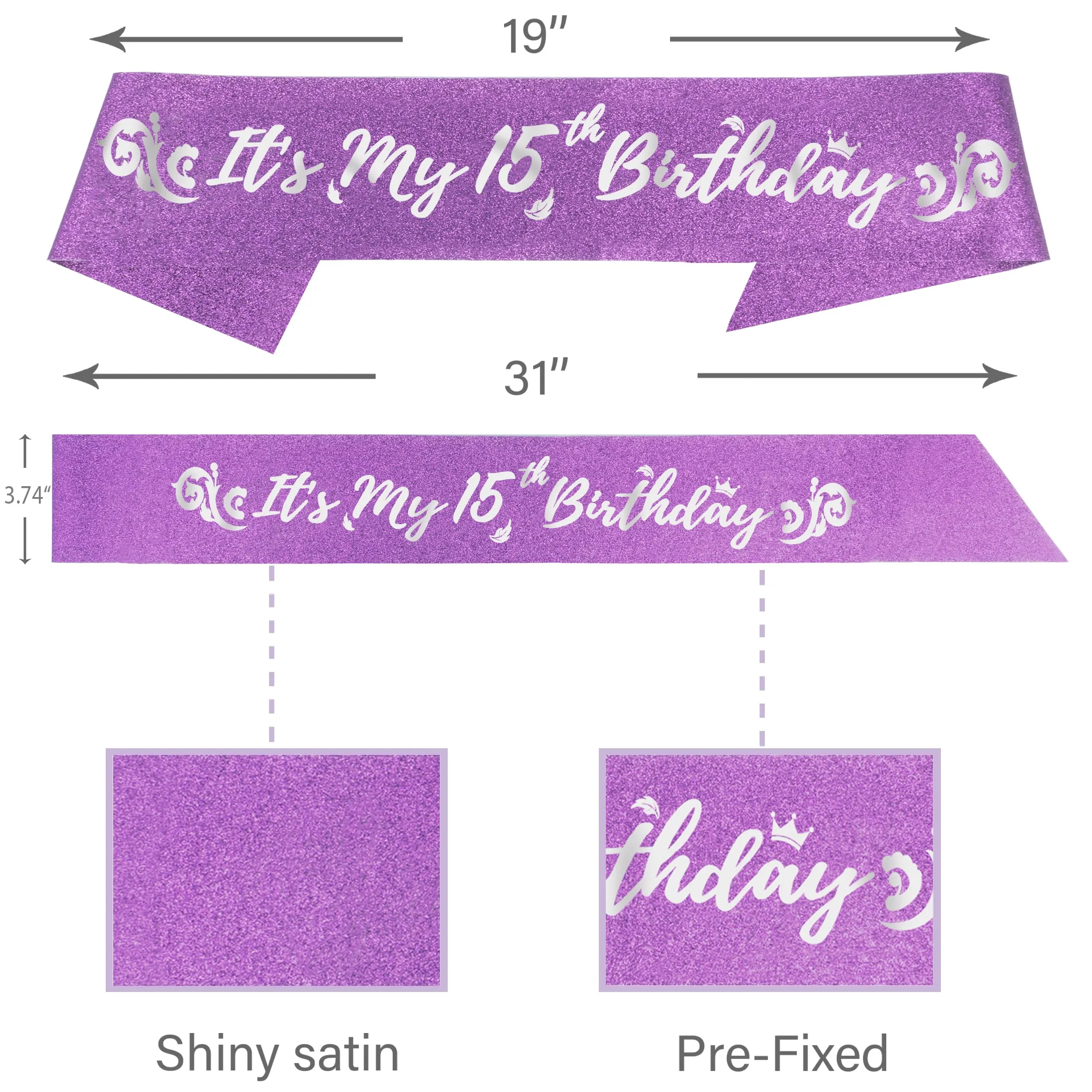 15th Birthday, 15th Birthday Gifts for Girls, 15th Birthday Tiara and Sash, 15th