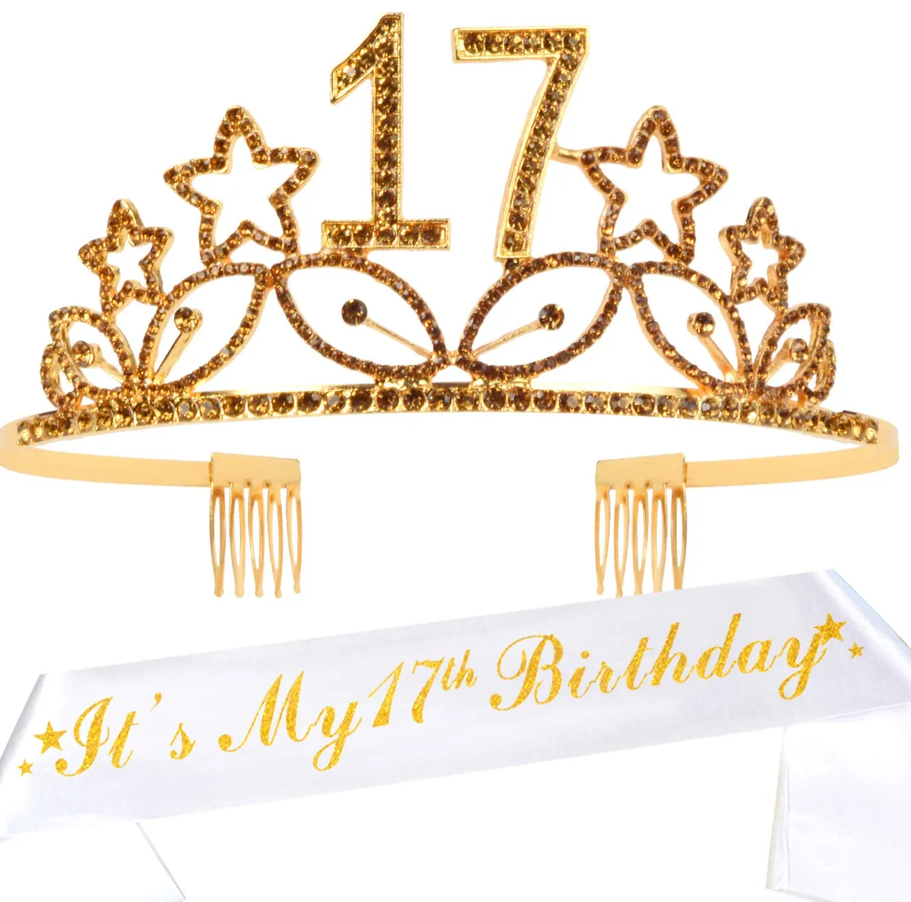 17th Birthday, 17th Birthday Gifts, 17th Birthday Crown, 17th Birthday Sash for Women