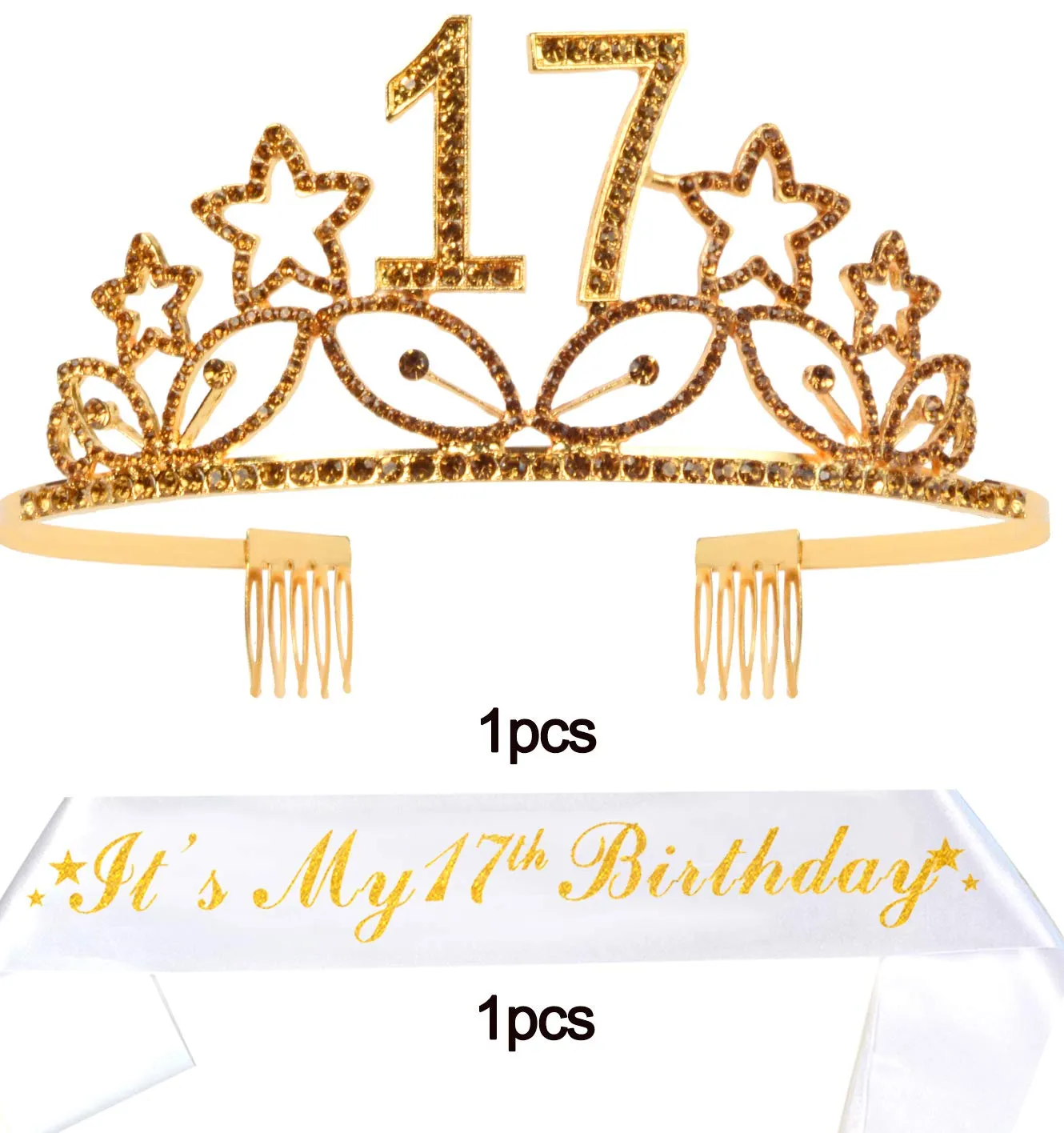 17th Birthday, 17th Birthday Gifts, 17th Birthday Crown, 17th Birthday Sash for Women