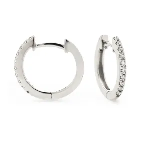 18ct White Gold 0.20ct Diamond Hoop Earrings