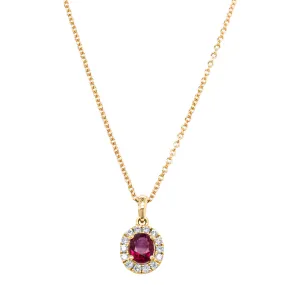 18ct Yellow Gold .56ct Ruby & Diamond Pendant