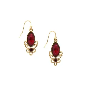 1928 Jewelry Alluring Siam Red Crystal Drop Earrings