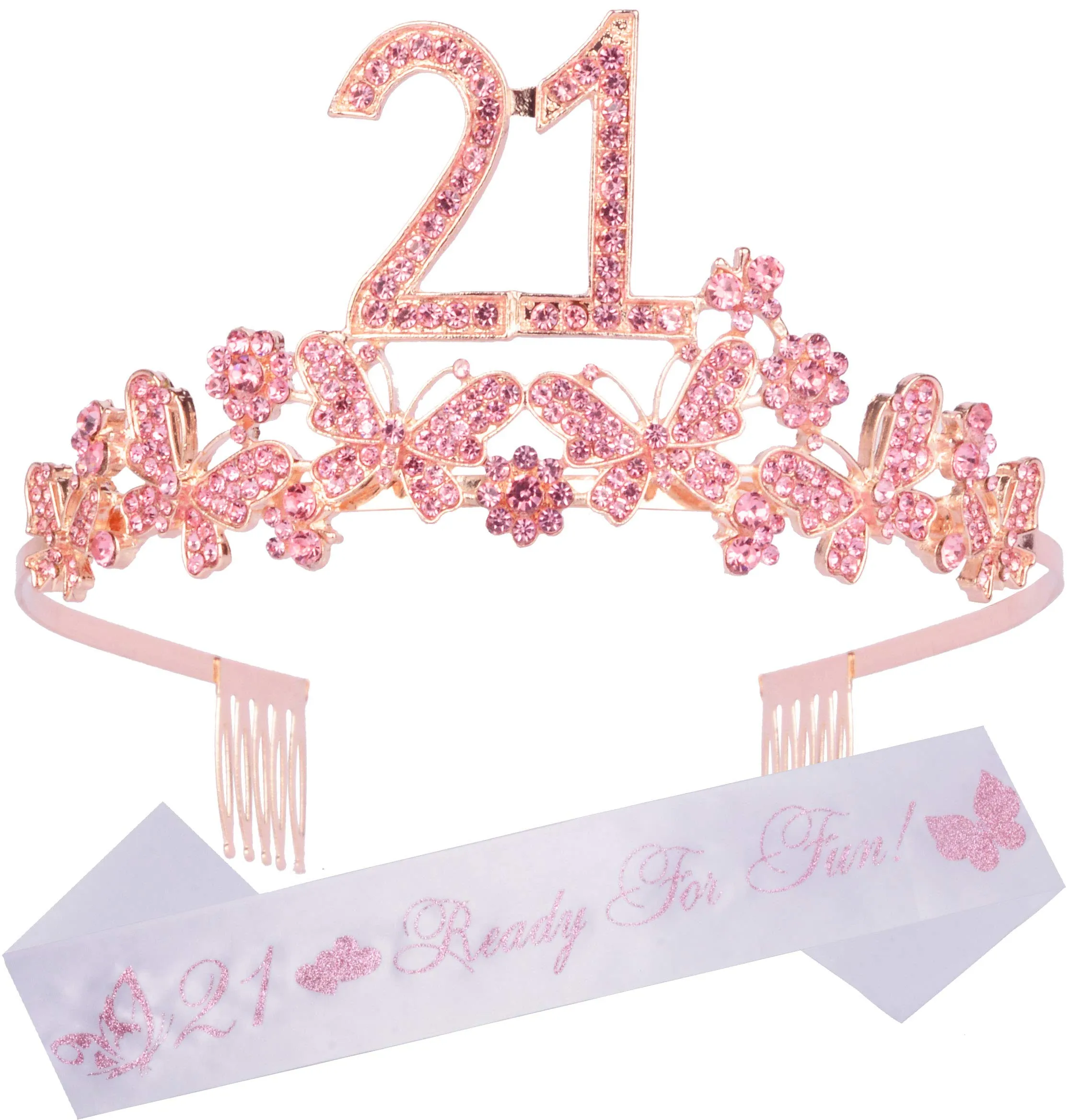 21st Birthday Decorations Party Supplies, 21st Birthday Gifts, Pink 21st Birthday Tiara