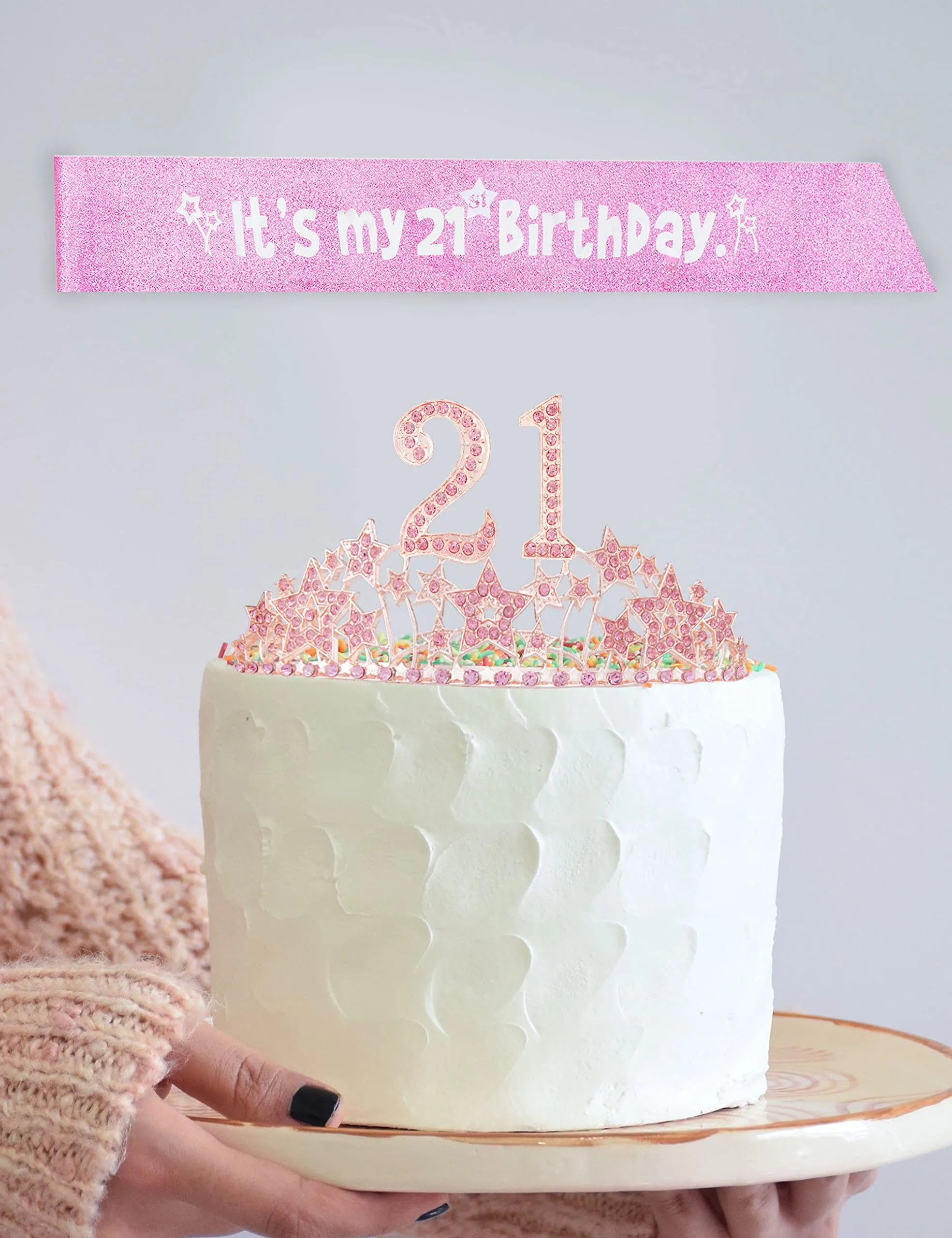 21st Birthday Gifts for Her, 21st Birthday Sash, 21st Birthday Decorations for Her, 21