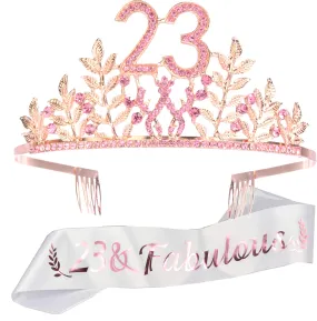 23rd Birthday Gifts for Women, 23rd Birthday Decorations Party Supplies, Pink 23rd