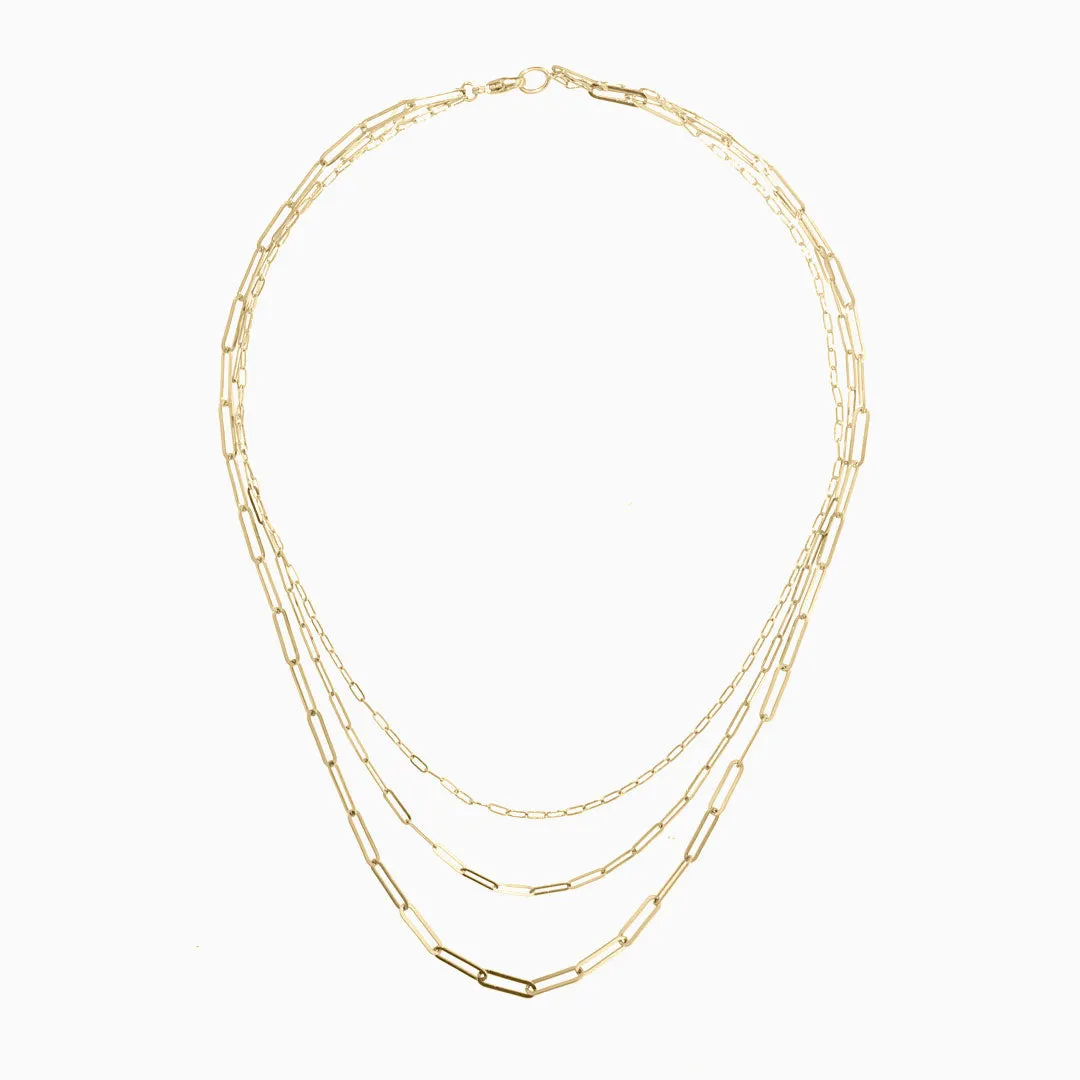 3 Layer Paperclip Chain Necklace