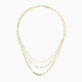 3 Layer Paperclip Chain Necklace