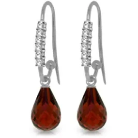 4.68 Carat 14K Solid White Gold Merge You Garnet Diamond Earrings