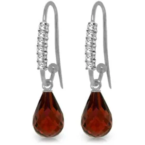 4.68 Carat 14K Solid White Gold Merge You Garnet Diamond Earrings