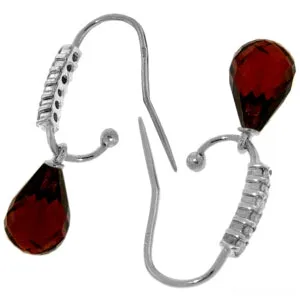 4.68 Carat 14K Solid White Gold Merge You Garnet Diamond Earrings