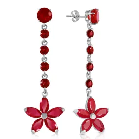 4.8 Carat 14K Solid White Gold Chandelier Earrings Ruby