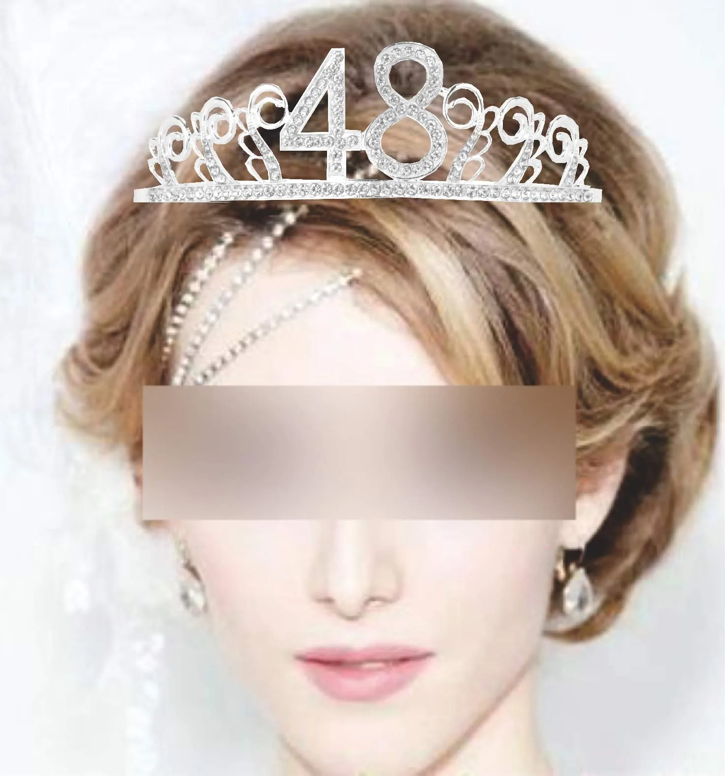 48th Birthday Gifts for Woman, 48th Birthday Tiara and Sash silver, HAPPY 48th Birthday