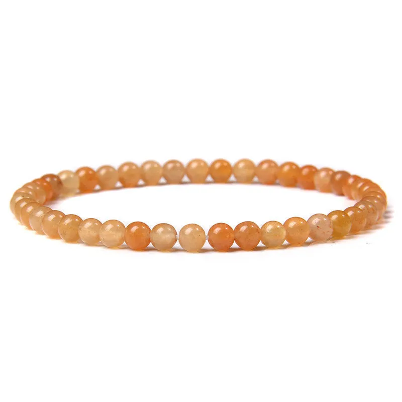 4mm Natural Agate Stone Beads Energy Charm Bracelet For Women