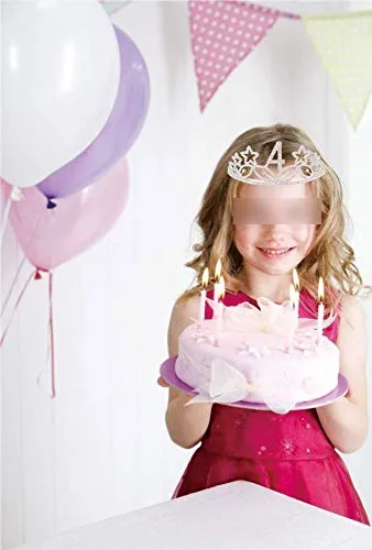 4th Birthday Gifts for Girl, 4th Birthday Tiara and Sash Silver, Happy 4th Birthday Party