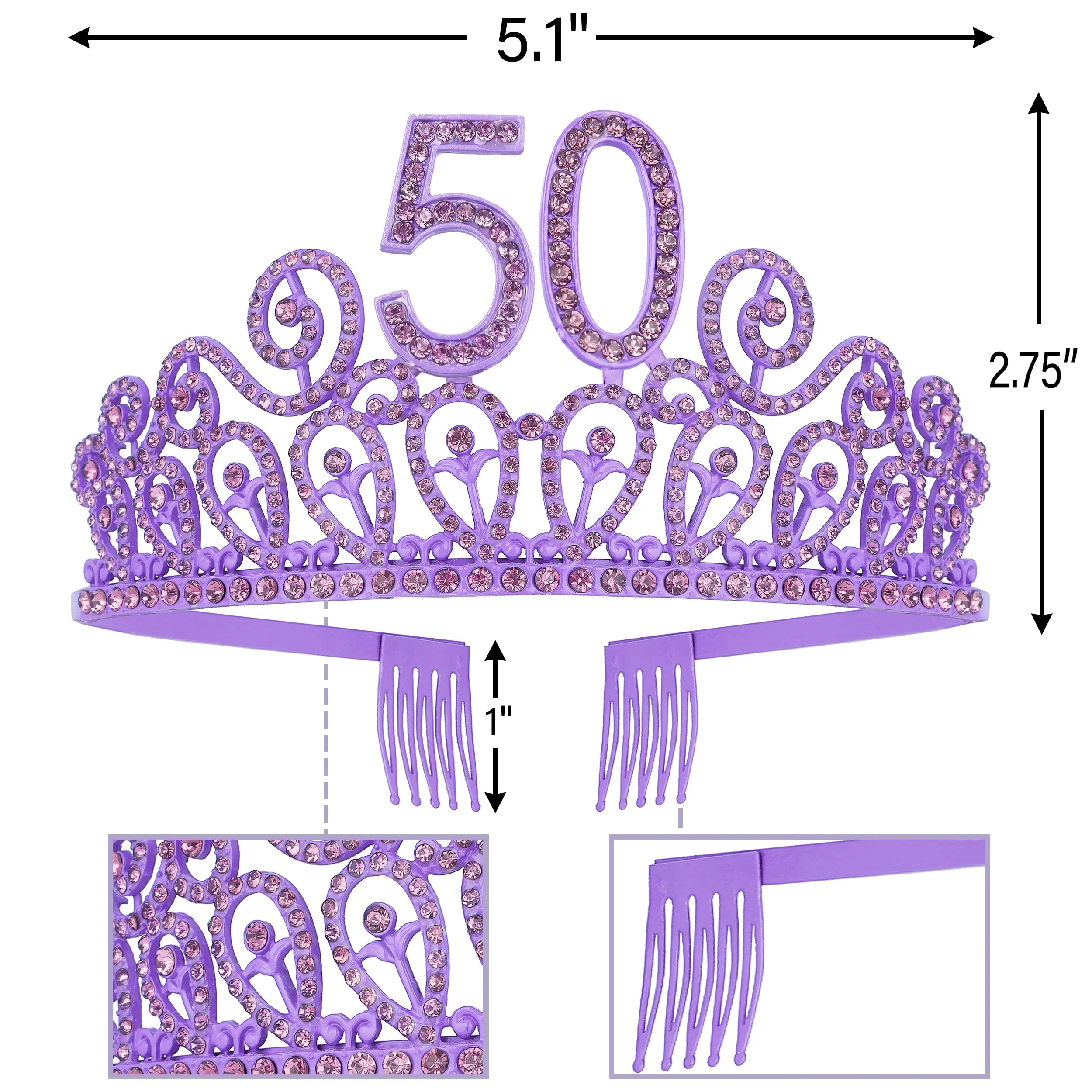 50th Birthday Sash And Tiara For Women - Fabulous Glitter Sash   Ripples