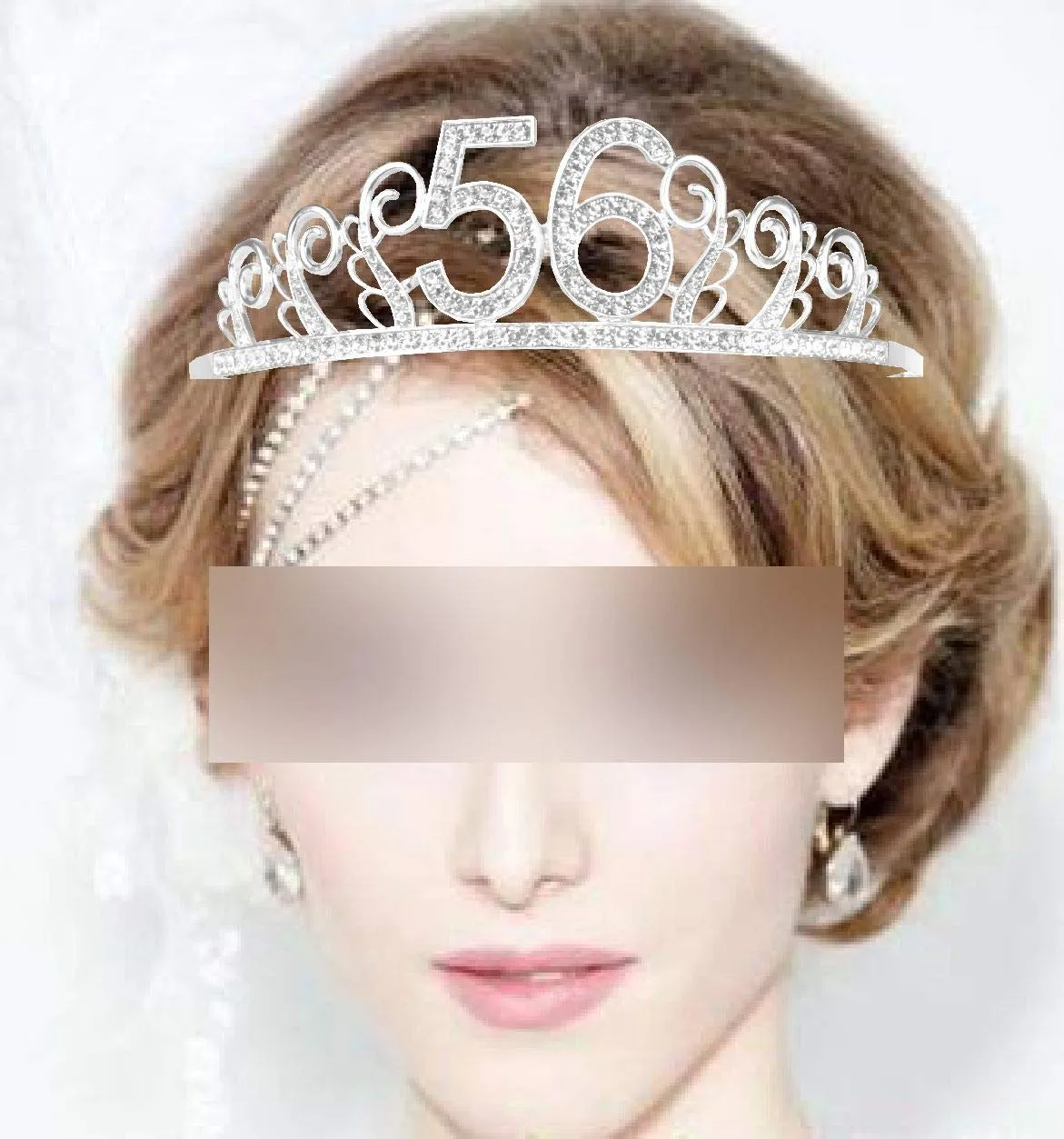 56th Birthday Gifts for Woman, 56th Birthday Tiara and Sash Silver, HAPPY 56th Birthday