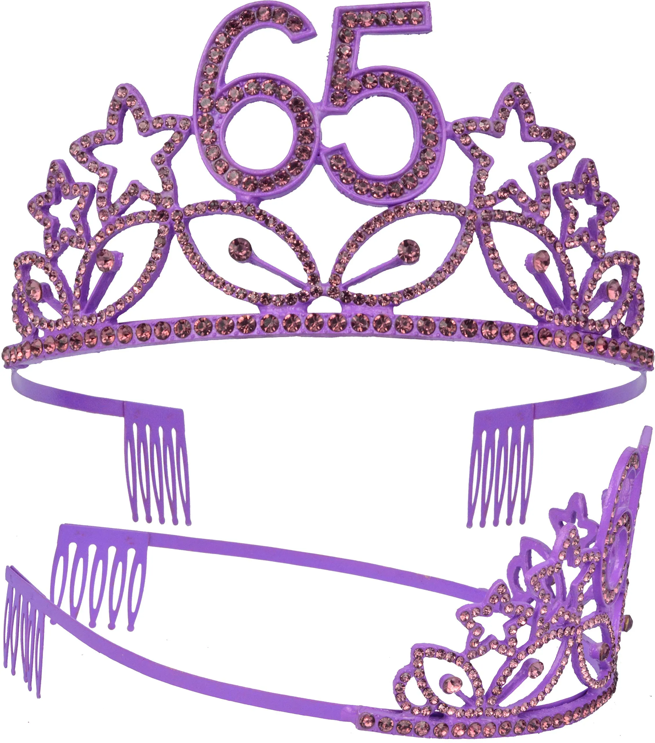 65th Birthday Gifts for Woman, 65th Birthday Tiara and Sash purple, HAPPY 65th Birthday