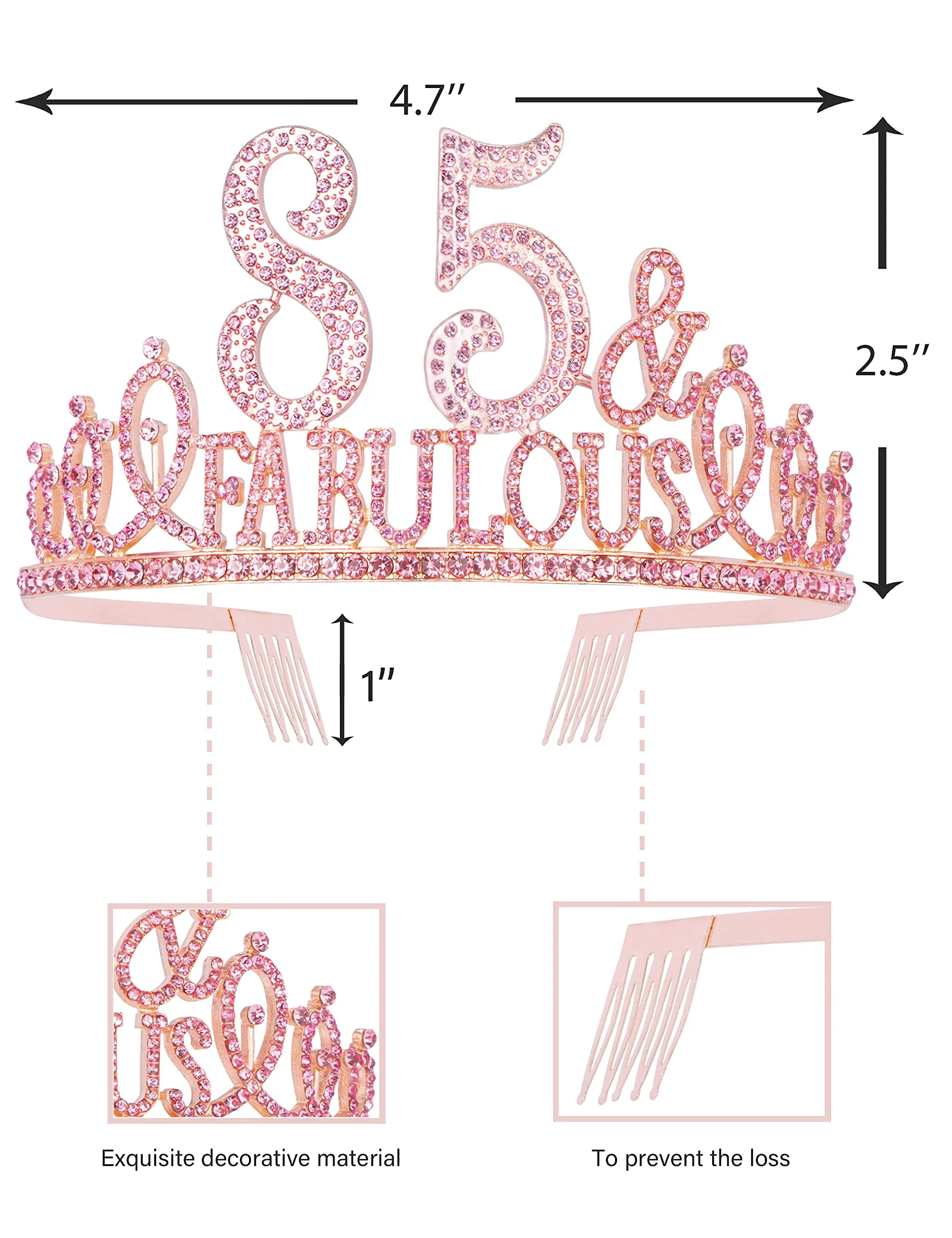 85th Birthday Gifts for Women, 85th Birthday Crown and Sash for Women, 85th Birthday