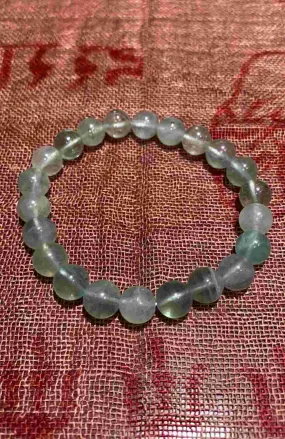 8MM Green Fluorite Bead Bracelet