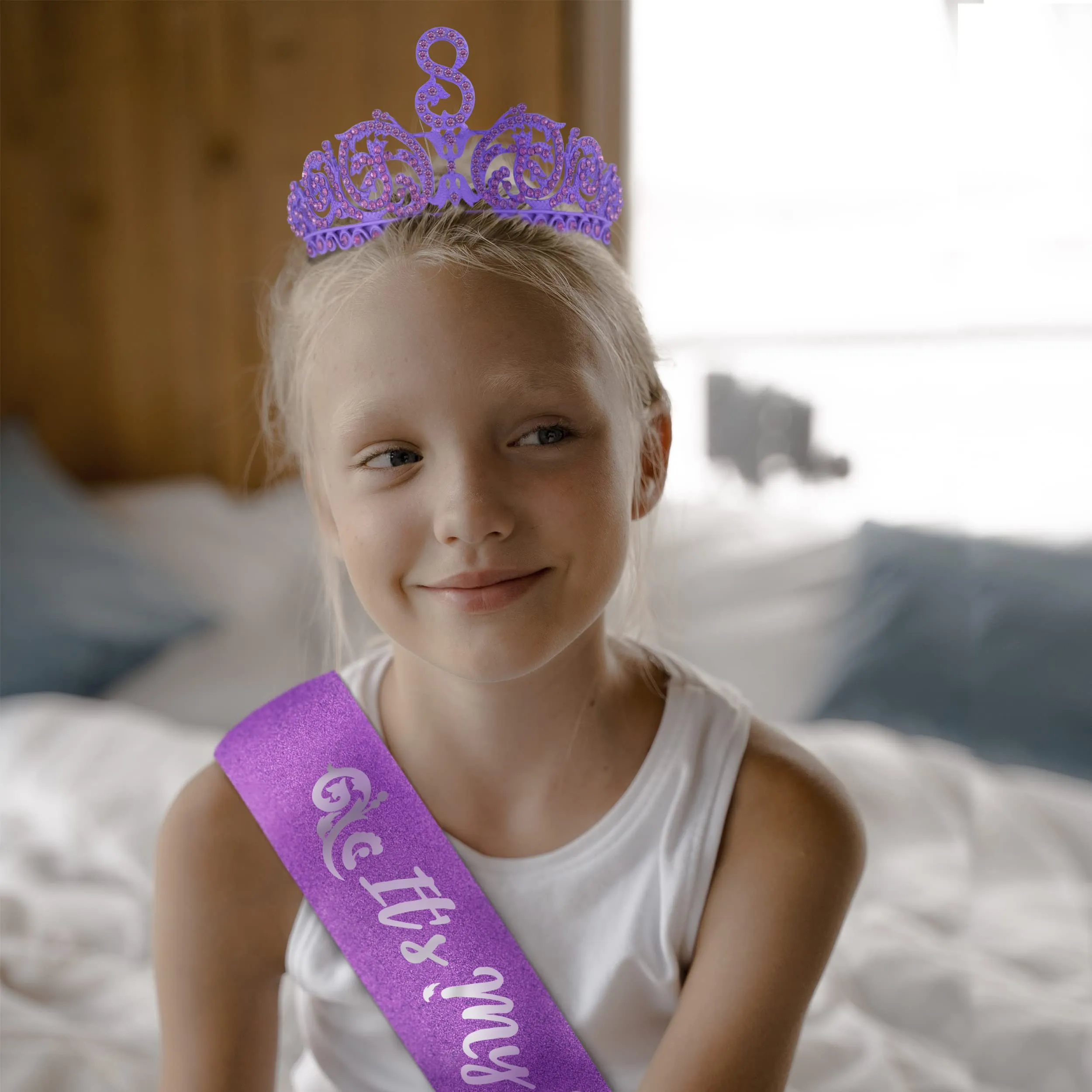 8th Birthday, 8th Birthday Gifts for Girls, 8th Birthday Tiara and Sash, 8th Birthday