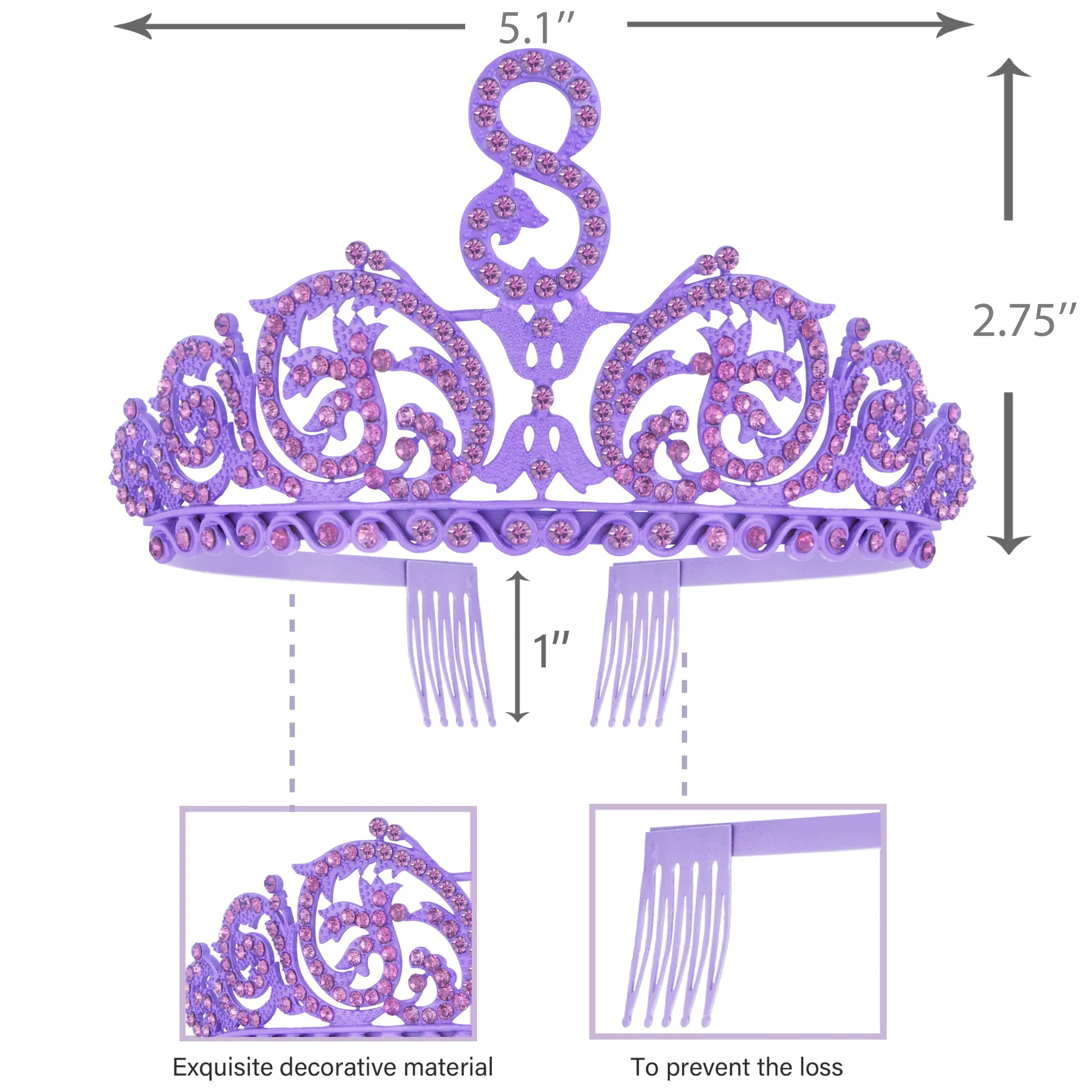 8th Birthday, 8th Birthday Gifts for Girls, 8th Birthday Tiara and Sash, 8th Birthday