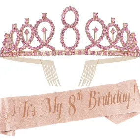 8th Birthday Gifts for Girl, 8th Birthday Decorations for Girl, 8th Birthday Tiara