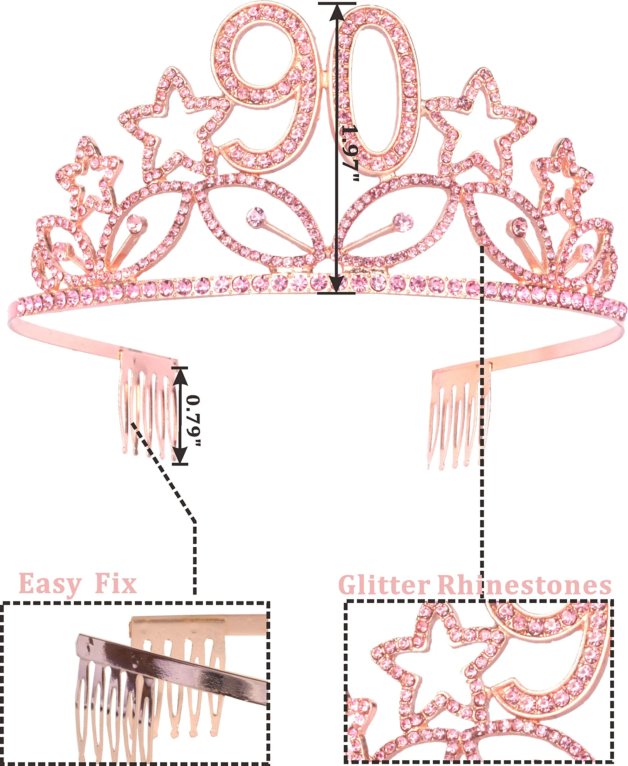 90Th Birthday Gifts For Women, 90Th Birthday Tiara And Sash, Appy 90Th Birthday Party