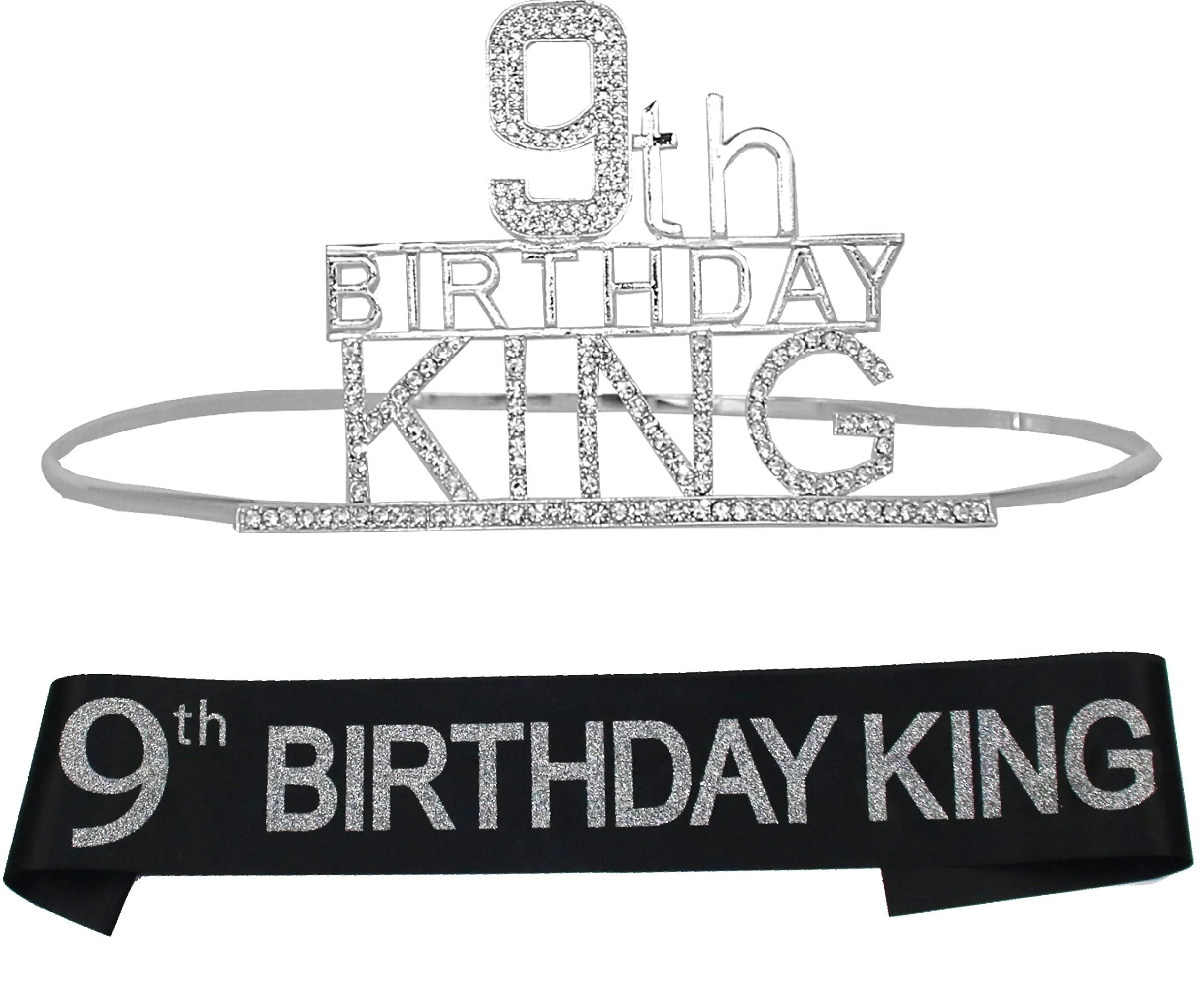 9th Birthday King Crown,9th Birthday Gifts for Boy,9th Birthday King Sash,9th Birthday