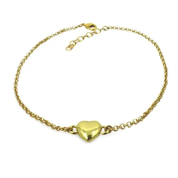 Ankle Bracelet: Gold Fill Chain & Heart Charm (AG404HRT)